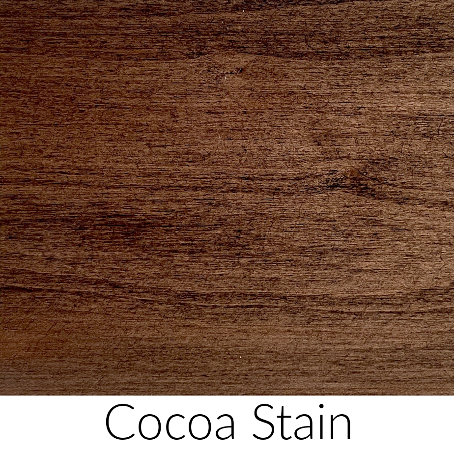 swatch sample for cocoa stain finish for puzzle tables