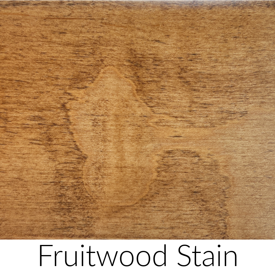 swatch sample for fruitwood stain finish for the puzzle table