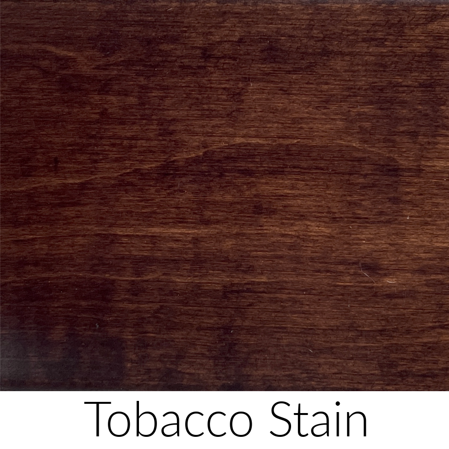 swatch sample for tobacco stain finish for the puzzle table