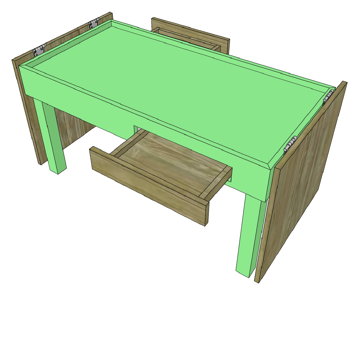 coffee height jigsaw puzzle table build plans with easy open top and storage drawers