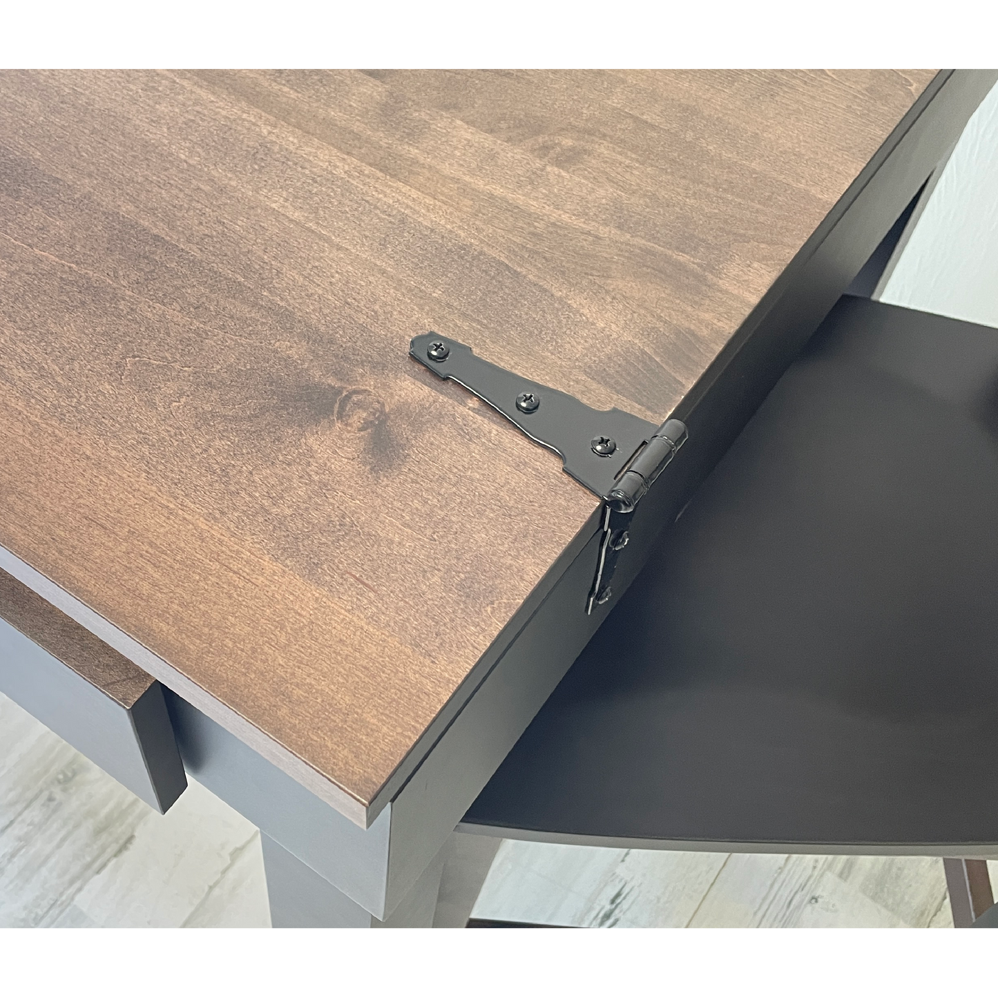 strap hinge hardware option for custom jigsaw puzzle table