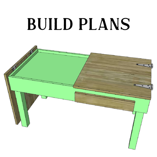 CGI image of a DIY Jigsaw Puzzle Table with a half open split top lid