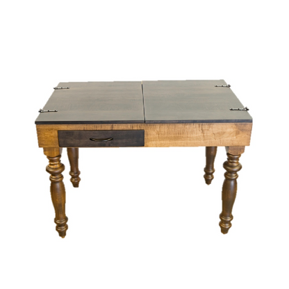 desk height jigsaw puzzle table with turned legs