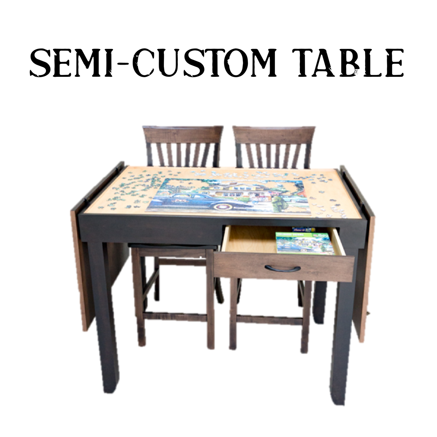 Semi-Custom Jigsaw Puzzle Table with Drawers